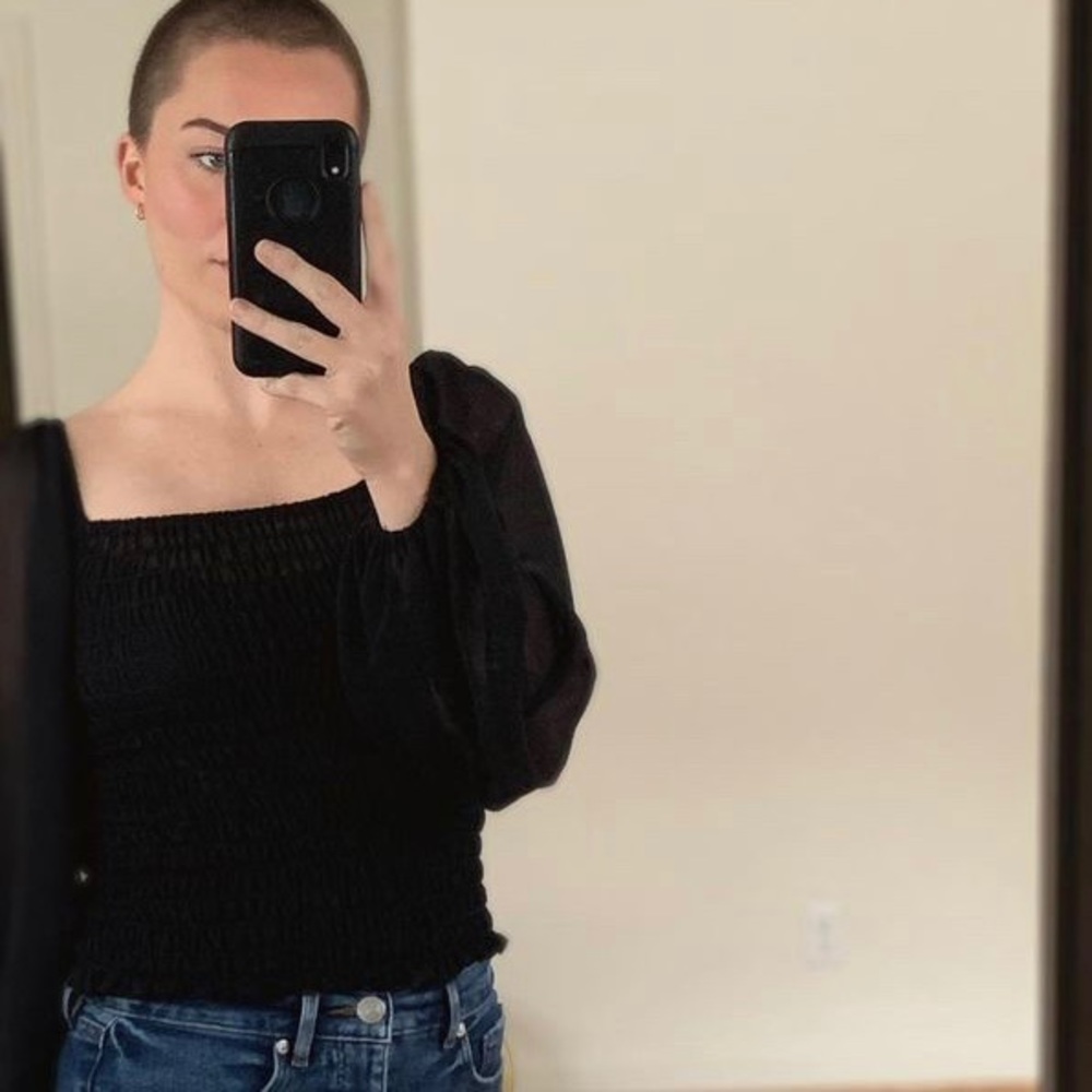 ASOS Shirred Square Neck Top